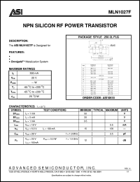 MLN1027F datasheet: NPN silicon RF power transistor MLN1027F