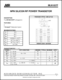 MLN1037F datasheet: NPN silicon RF power transistor MLN1037F