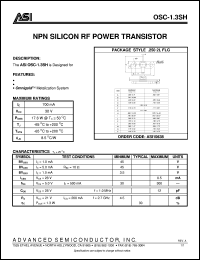 OSC-1.3SH datasheet: NPN silicon RF power transistor OSC-1.3SH