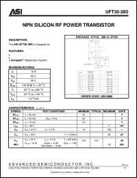 UFT30-28S datasheet: NPN silicon RF power transistor UFT30-28S