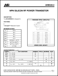 UHBS30-2 datasheet: NPN silicon RF power transistor UHBS30-2