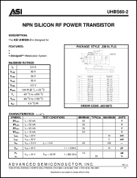 UHBS60-2 datasheet: NPN silicon RF power transistor UHBS60-2