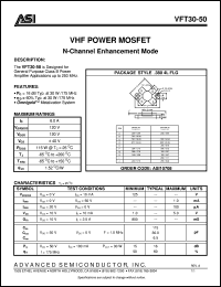 VFT30-50 datasheet: VHF power MOSFET N-channel enhancement mode VFT30-50