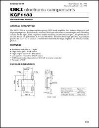 KGF1183 datasheet: Medium-power amplifier KGF1183