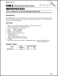 MD56V62320-10TA datasheet: 4-bank x 524,288-word x 32-bit synchronous dynamic RAM MD56V62320-10TA