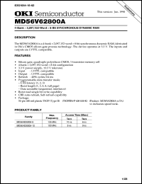 MD56V62800A-10TA datasheet: 4-bank x 2,097,152-word x 8-bit synchronous dynamic RAM MD56V62800A-10TA