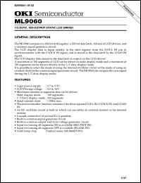 ML9060DVWA datasheet: 1/2duty, 160-output static LCD driver ML9060DVWA