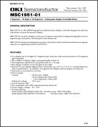 MSC1951-01GS-K datasheet: 7-segment x 16-digit or 16-segment x 6-bargraph display controller/driver MSC1951-01GS-K