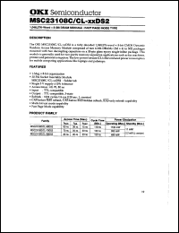 MSC23108CL-70DS2 datasheet: 1,048,576-word x 8-bit DRAM module MSC23108CL-70DS2