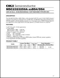 MSC2323258A-60BS4 datasheet: 2,097,152-word x 32-bit DRAM module MSC2323258A-60BS4