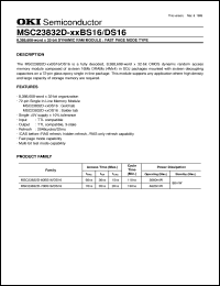 MSC23832D-70DS16 datasheet: 8,388,608-word x 32-bit  dynamic RAM module MSC23832D-70DS16