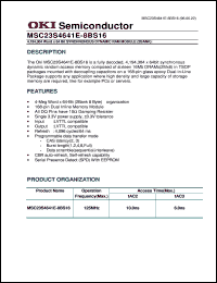 MSC23S4641E-8BS16 datasheet: 4,194,304-word x 64-bit synchronous dynamic RAM module (2bank) MSC23S4641E-8BS16