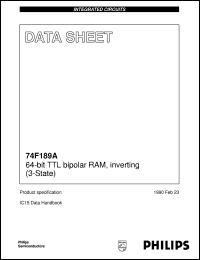 N74F189AD datasheet: 64-bit TTL bipolar RAM, inverting (3-State) N74F189AD