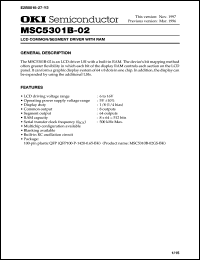 MSC5301B-02GS-BK datasheet: LCD common/segment driver with RAM MSC5301B-02GS-BK