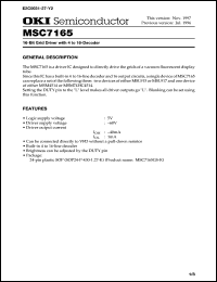 MSC7165GS-K datasheet: 16-bit grid driver with 4 to 16-decoder MSC7165GS-K