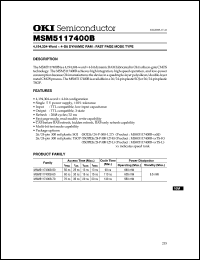 MSM5117400B-50TS-K datasheet: 4,194,304-word x 4-bit dynamic RAM MSM5117400B-50TS-K