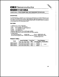 MSM5118165A-60JS datasheet: 1,048,576-word x 16-bit dynamic RAM MSM5118165A-60JS