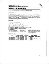 MSM514800ASL-70TS-K datasheet: 524,288-word x 8-bit dynamic RAM MSM514800ASL-70TS-K