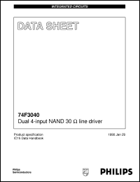 N74F3040D datasheet: Dual 4-input NAND 30 line driver N74F3040D