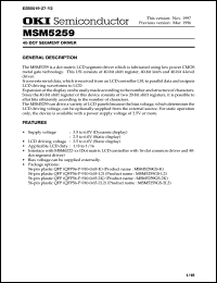 MSM5259GS-2L2 datasheet: 40-dot segment driver MSM5259GS-2L2