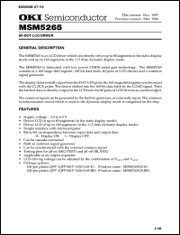 MSM5265GS-K datasheet: 80-dot LCD driver MSM5265GS-K