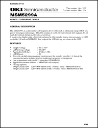 MSM5299AGS-K datasheet: 80-dot LCD segment driver MSM5299AGS-K