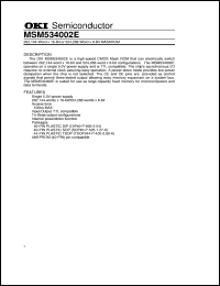 MSM534002E datasheet: 262,144-word x 16-bit or 524,288-word x 8 bit Mask ROM MSM534002E