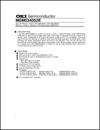 MSM534052E datasheet: 262,144-words x 16-bit or 524,288-bytes x 8-bit Mask ROM MSM534052E