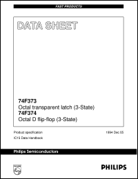 N74F374D datasheet: Octal transparent latch (3-State); Octal D flip-flop (3-State) N74F374D