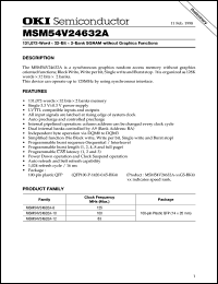 MSM54V24632A-8GS-BK4 datasheet: 131,072-word x 32-bit x 2-bank SGRAM without graphics functionc MSM54V24632A-8GS-BK4