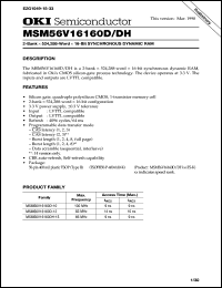 MSM56V16160DH-15TS-K datasheet: 2-bank x 524,288-word x 16-bit cynchronous dynamic RAM MSM56V16160DH-15TS-K