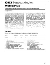 MSM6242B datasheet: Direct bus connectede CMOS real time clock/calendar MSM6242B