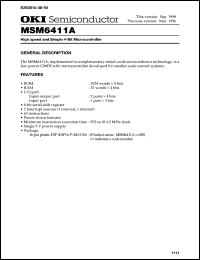 MSM6411A-xxRS datasheet: High speed and simple 4-bit microcontroller MSM6411A-xxRS