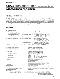 MSM65352B-xxxGS-BK datasheet: 8-bit microcontroller with 4-bit A/D converter (with LCD driver) MSM65352B-xxxGS-BK