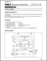 MSM6544GS-2K datasheet: 42-dot LCD driver MSM6544GS-2K