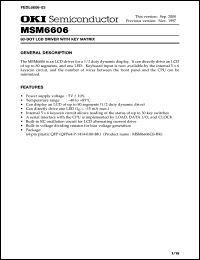 MSM6606GS-BK datasheet: 80-dot LCD driver with key matrix MSM6606GS-BK