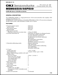 MSM66P509-xxxGS-BK datasheet: OLMS-66K series 16-bit microcontroller MSM66P509-xxxGS-BK