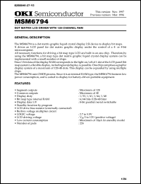 MSM6794 datasheet: Dot matrix LCD driver with 128-channel RAM MSM6794