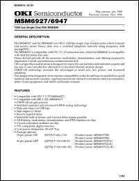 MSM6927RS datasheet: 1200 bps single chip FSK MODEM MSM6927RS