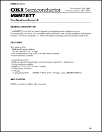 MSM7577MS-K datasheet: Voice signal level control LSI MSM7577MS-K