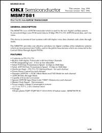 MSM7581TS-K datasheet: ITU-T G.721 4ch ADPCM transcoder MSM7581TS-K