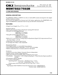 MSM7582TS-K datasheet: Shift QPSK MODEM MSM7582TS-K