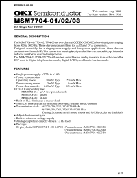 MSM7704-01GS-K datasheet:  2ch single rail CODEC MSM7704-01GS-K