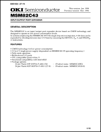 MSM82C43RS datasheet: Input/output port expander MSM82C43RS