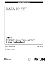 N74F545D datasheet: Octal bidirectional transceiver (with 3-State inputs/outputs) N74F545D
