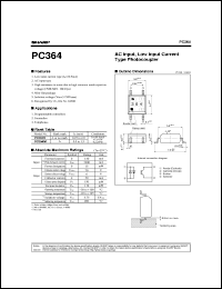 PC364 datasheet: AC input,low input current type photocoupler PC364