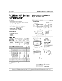 PC3H410NIP datasheet: AC input,low current type photocoupler PC3H410NIP