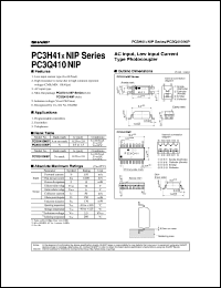 PC3H411NIP datasheet: AC input,low current type photocoupler PC3H411NIP