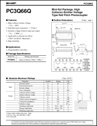 PC3Q66Q datasheet: Mni-flat package,high collector-emitter voltage type half pitch photocoupler PC3Q66Q