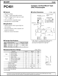 PC401 datasheet: Compact,surface mount type OPIC Photocoupler PC401